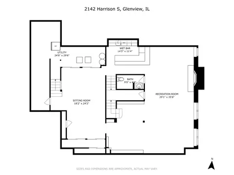 Floorplan - 2142 Harrison St, Glenview, IL 60025 photo 4 of 5