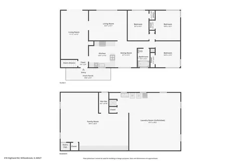Floorplan - 418 Highland Rd, Willowbrook, IL 60527 photo 3 of 3
