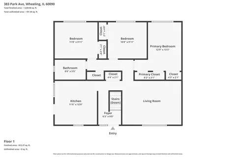 Floorplan - 383 Park Ave, Wheeling, IL 60090 photo 1 of 1