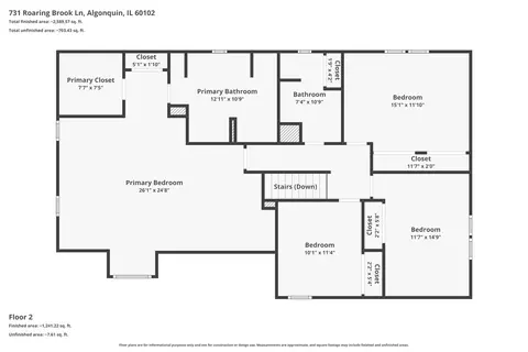 Floorplan - 731 Roaring Brook Ln, Algonquin, IL 60102 photo 1 of 2