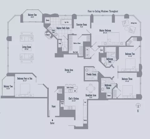 Floorplan - 21 E Huron St #2803, Chicago, IL 60611 photo 1 of 1