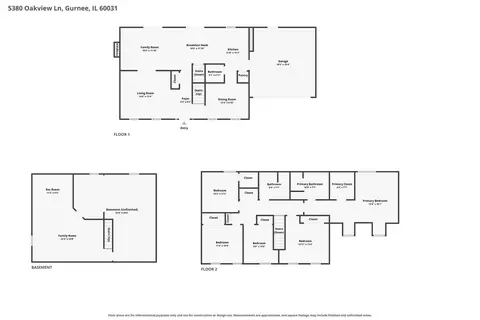 Floorplan - 5380 Oakview Ln, Gurnee, IL 60031 photo 1 of 4