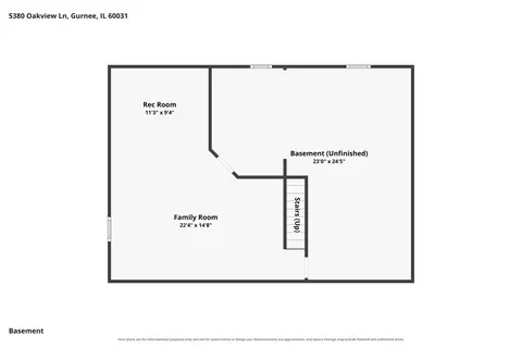 Floorplan - 5380 Oakview Ln, Gurnee, IL 60031 photo 2 of 4