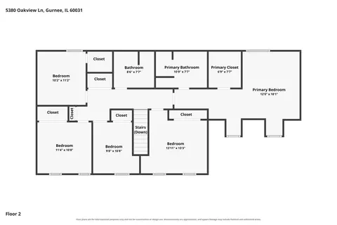 Floorplan - 5380 Oakview Ln, Gurnee, IL 60031 photo 4 of 4