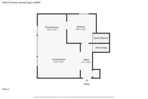 Floorplan - 5445 S 73rd Ave, Summit, IL 60501 photo 1 of 3