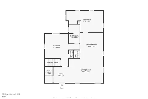 Floorplan - 732 Bangs St, Aurora, IL 60505 photo 2 of 4
