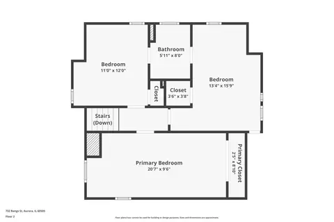 Floorplan - 732 Bangs St, Aurora, IL 60505 photo 3 of 4