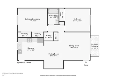 Floorplan - 702 Cobblestone Cir #D, Glenview, IL 60025 photo 1 of 1