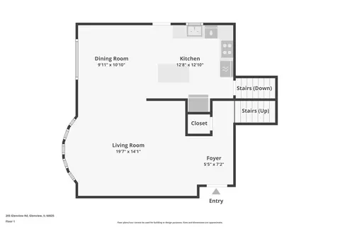 Floorplan - 205 Glenview Rd, Glenview, IL 60025 photo 1 of 3