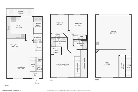 Floorplan - 3386 Sanctuary Dr, Elgin, IL 60124 photo 1 of 1