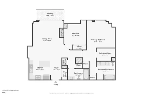 Floorplan - 41 E 8th St #1102, Chicago, IL 60605 photo 1 of 1