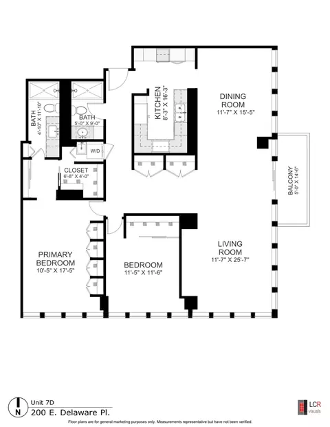 Floorplan - 200 E Delaware Pl #7D, Chicago, IL 60611 photo 1 of 1