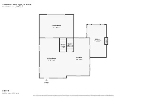 Floorplan - 834 Forest Ave, Elgin, IL 60120 photo 2 of 3