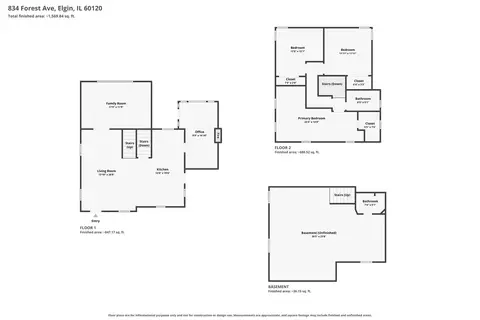 Floorplan - 834 Forest Ave, Elgin, IL 60120 photo 1 of 3