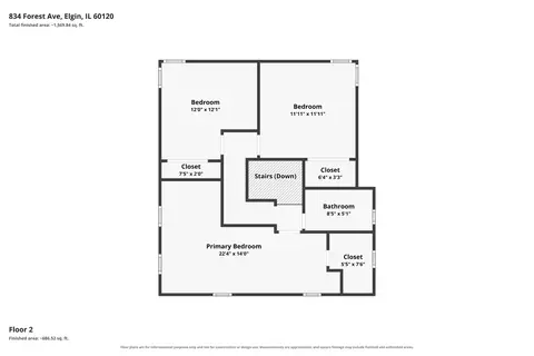 Floorplan - 834 Forest Ave, Elgin, IL 60120 photo 3 of 3