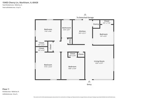 Floorplan - 15403 Cherry Ln, Markham, IL 60428 photo 1 of 1