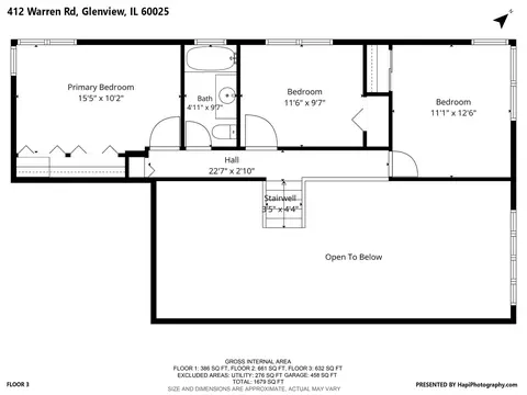 Floorplan - 412 Warren Rd, Glenview, IL 60025 photo 1 of 4