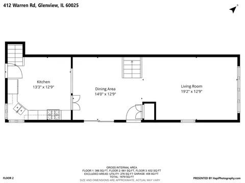 Floorplan - 412 Warren Rd, Glenview, IL 60025 photo 3 of 4