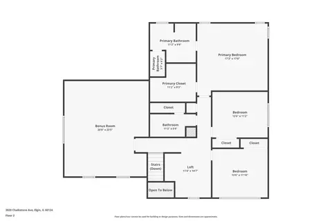 Floorplan - 3020 Chalkstone Ave, Elgin, IL 60124 photo 2 of 2