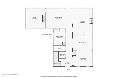 Floorplan - 3020 Chalkstone Ave, Elgin, IL 60124 photo 1 of 2