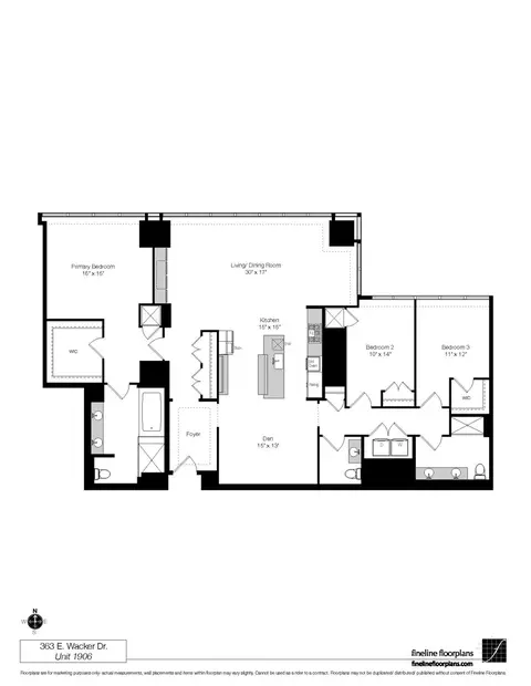Floorplan - 363 E Wacker Dr #1906, Chicago, IL 60601 photo 1 of 1