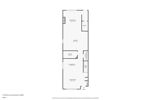 Floorplan - 1118 Pitner Ave, Evanston, IL 60202 photo 1 of 3