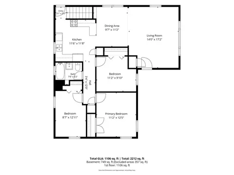 Floorplan - 1205 Evergreen St, Wheaton, IL 60187 photo 1 of 3