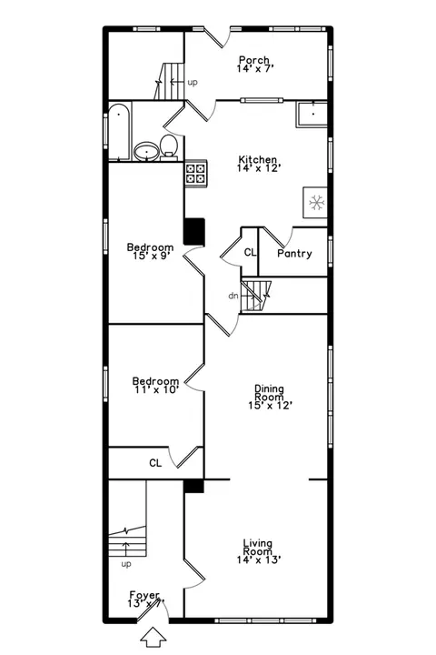 Floorplan - 2714 E 93rd St, Chicago, IL 60617 photo 2 of 3