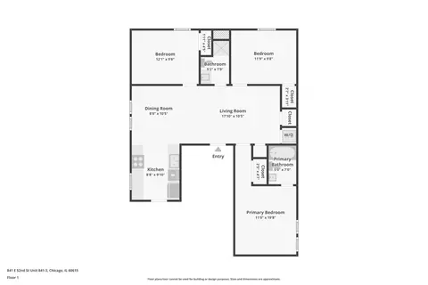 Floorplan - 841 E 52nd St #3, Chicago, IL 60615 photo 1 of 1