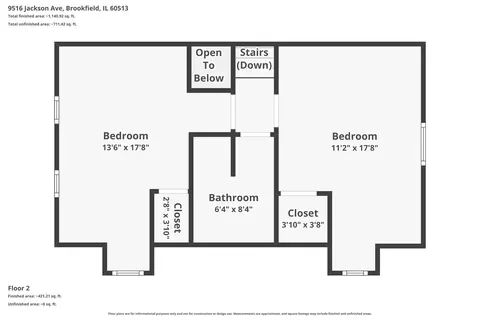 Floorplan - 9516 Jackson Ave, Brookfield, IL 60513 photo 2 of 3