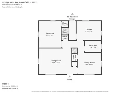 Floorplan - 9516 Jackson Ave, Brookfield, IL 60513 photo 1 of 3