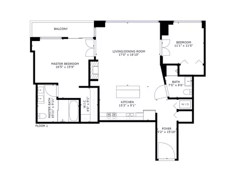 Floorplan - 701 S Wells St #2605, Chicago, IL 60607 photo 1 of 1