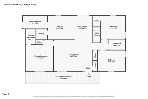 Floorplan - 2309 E Lakeview Dr, Casey, IL 62420 photo 1 of 3