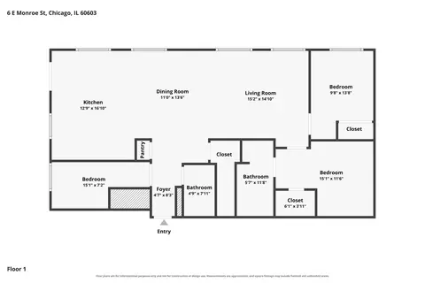 Floorplan - 6 E Monroe St #1503, Chicago, IL 60603 photo 1 of 1