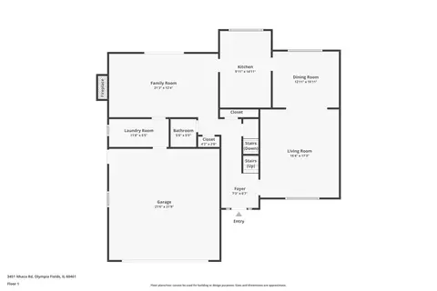 Floorplan - 3451 Ithaca Rd, Olympia Fields, IL 60461 photo 1 of 2