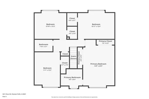 Floorplan - 3451 Ithaca Rd, Olympia Fields, IL 60461 photo 2 of 2