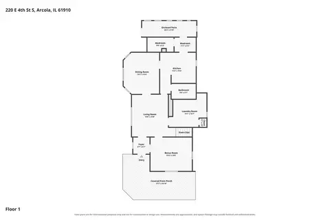 Floorplan - 220 E 4th St, Arcola, IL 61910 photo 1 of 3