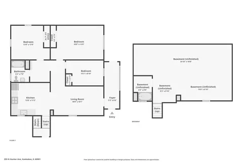 Floorplan - 255 N Hunter Ave, Kankakee, IL 60901 photo 2 of 3