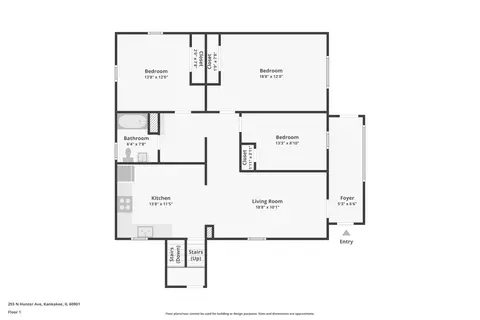 Floorplan - 255 N Hunter Ave, Kankakee, IL 60901 photo 1 of 3