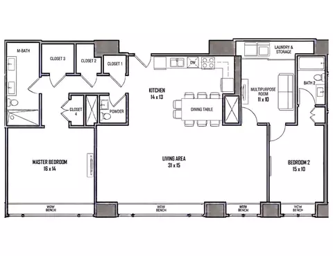 Floorplan - 161 E Chicago Ave #33C, Chicago, IL 60611 photo 1 of 1