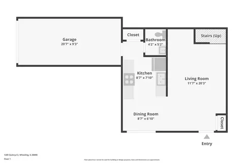 Floorplan - 1205 Quincy Ct, Wheeling, IL 60090 photo 1 of 3