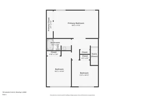 Floorplan - 793 Lakeside Circle Dr, Wheeling, IL 60090 photo 2 of 3
