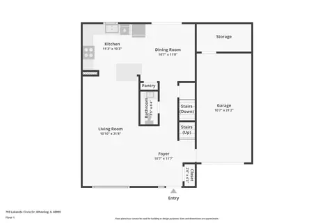 Floorplan - 793 Lakeside Circle Dr, Wheeling, IL 60090 photo 1 of 3