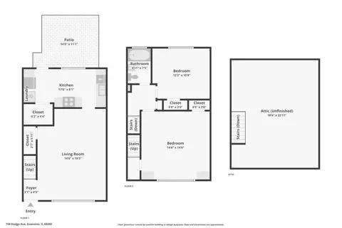 Floorplan - 738 Dodge Ave, Evanston, IL 60202 photo 1 of 1