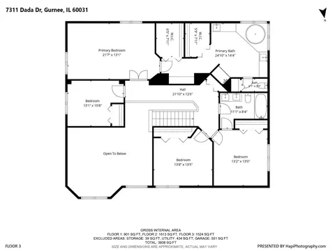 Floorplan - 7311 Dada Dr, Gurnee, IL 60031 photo 2 of 3