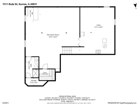 Floorplan - 7311 Dada Dr, Gurnee, IL 60031 photo 3 of 3