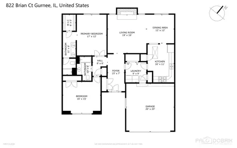 Floorplan - 822 Brian Ct, Gurnee, IL 60031 photo 1 of 1
