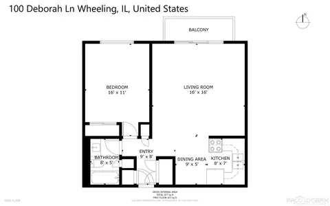 Floorplan - 100 Deborah Ln #B18, Wheeling, IL 60090 photo 1 of 1