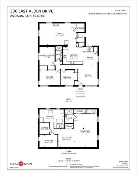 Floorplan - 336 E Alden Dr, Addison, IL 60101 photo 1 of 1