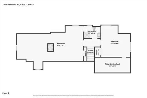 Floorplan - 7616 Newbold Rd, Cary, IL 60013 photo 2 of 4